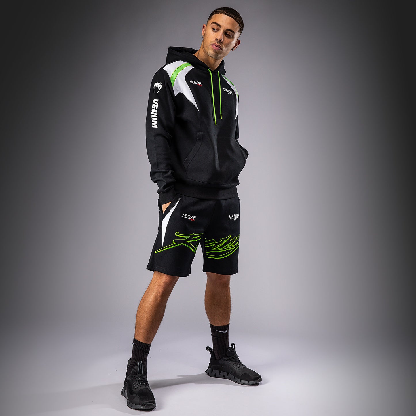 Venum x Bud Racing Felpa con cappuccio Uomo - Nero/Bianco/Verde lime