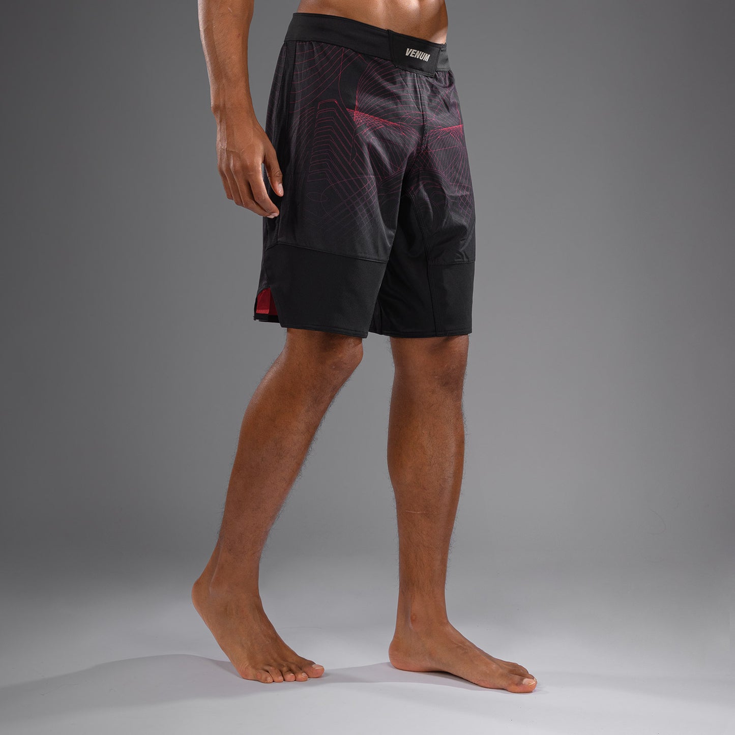 Venum G-Fit Air Pantaloncini da Combattimento - Nero Profondo/Rosso Fuoco