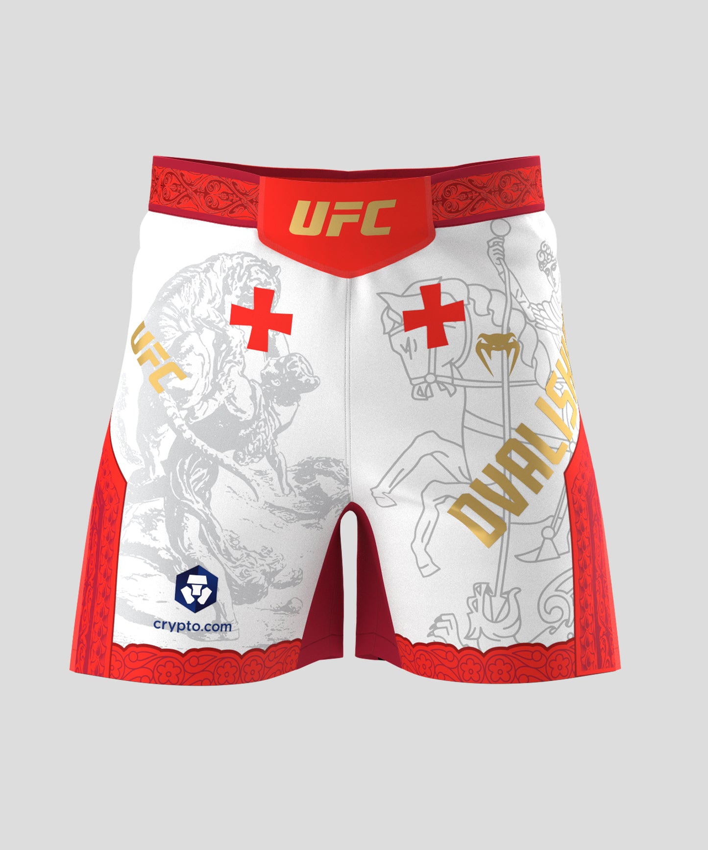 UFC Unrivaled by Venum Merab Dvalishvili Pantaloncini da combattimento Uomini - Bianco/Rosso