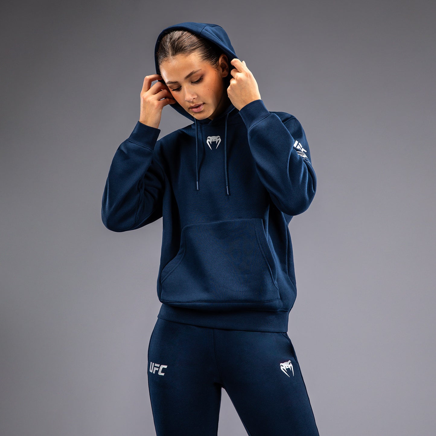 UFC Fusion by Venum Fight Week Felpa con Cappuccio per Donna - Blu oceanico