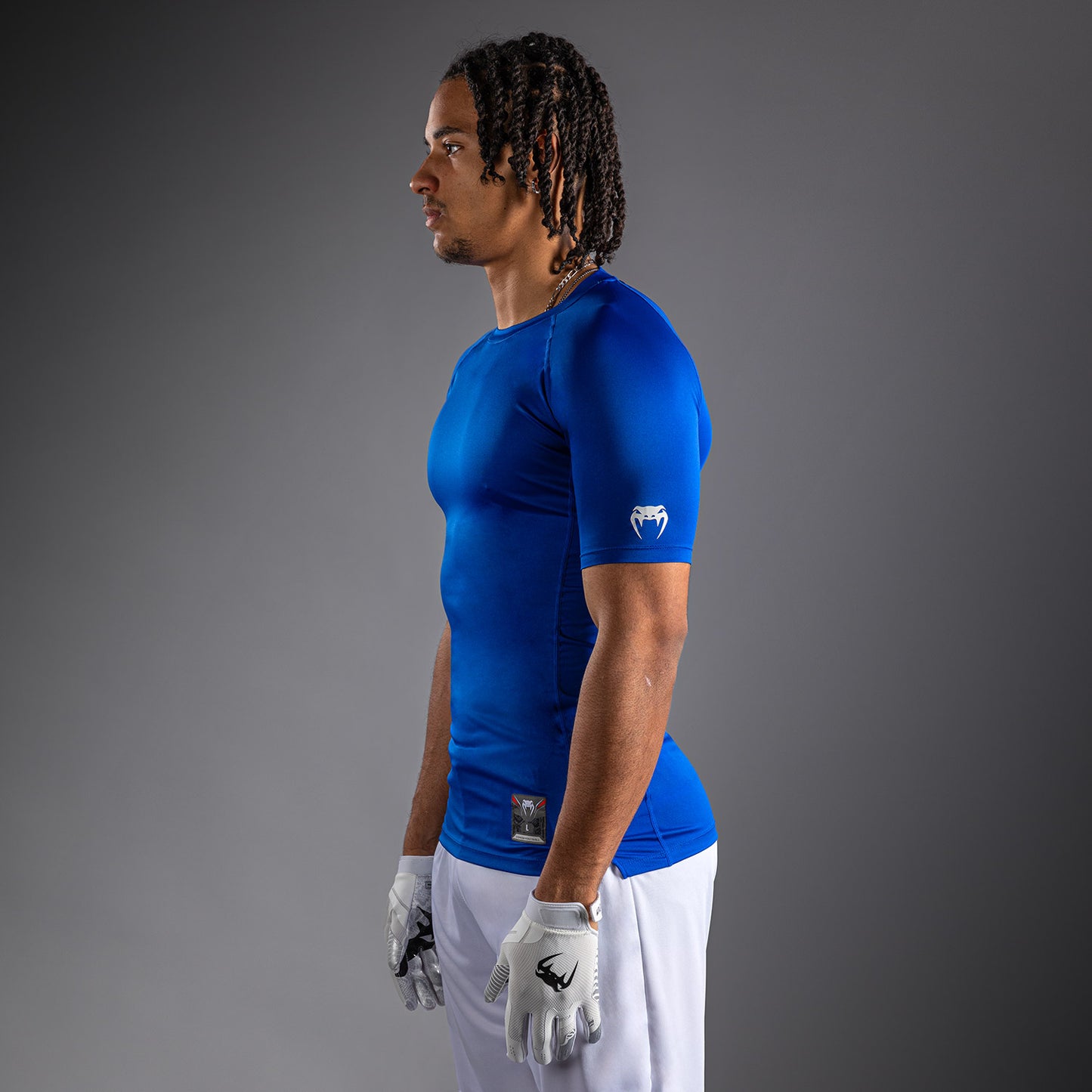 Venum Lineup Maglietta a Compressione a Maniche Corte Royal - Blu/Bianco