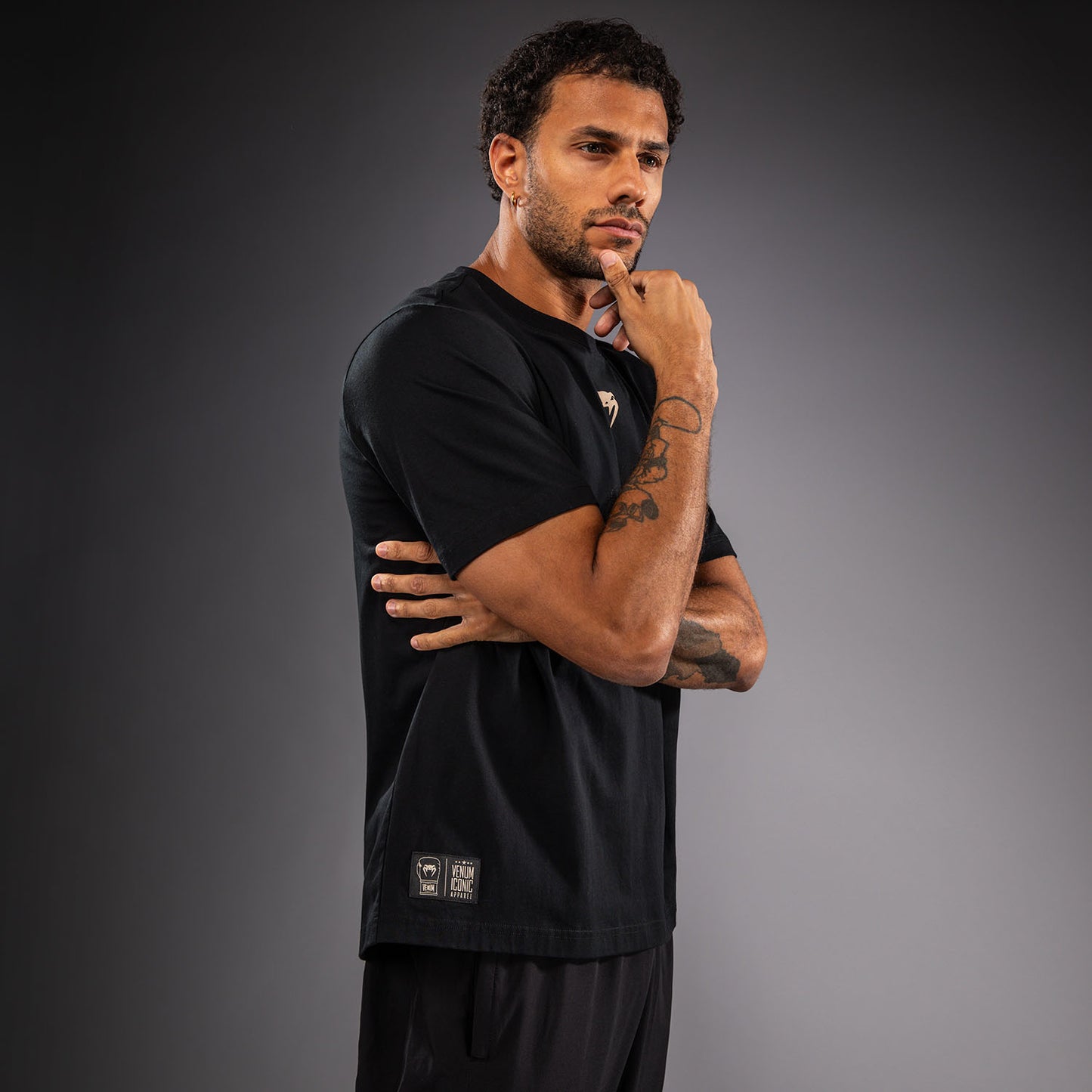 Venum Fight Icon T-shirt in Cotone - Nero