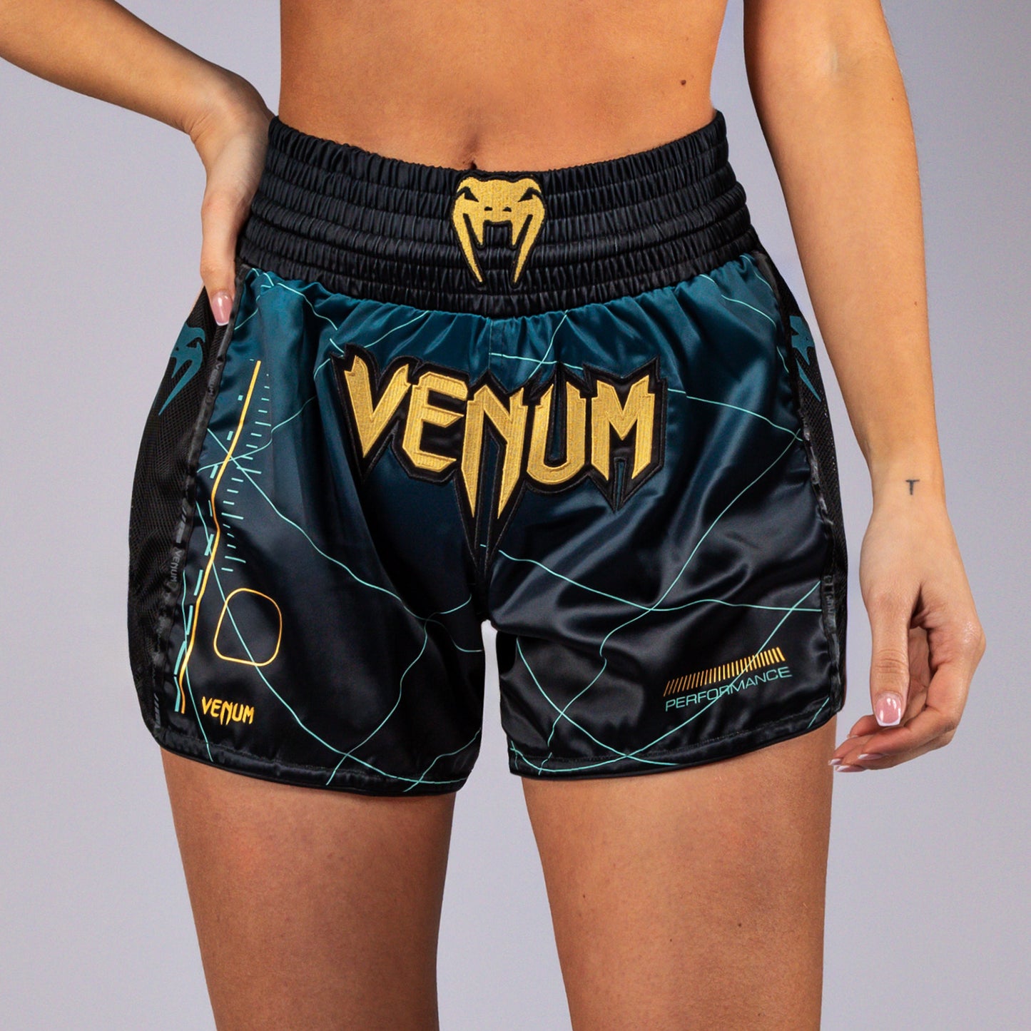 Venum Tactical XT Pantaloncini Muay Thai da donna - Nero/verde bosco