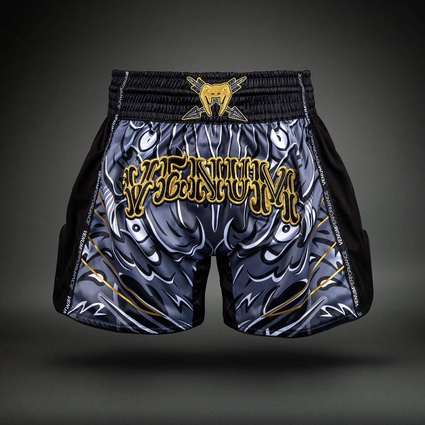 Venum Wolf Atak Pantaloncini Muay Thaï – Nero/Grigio