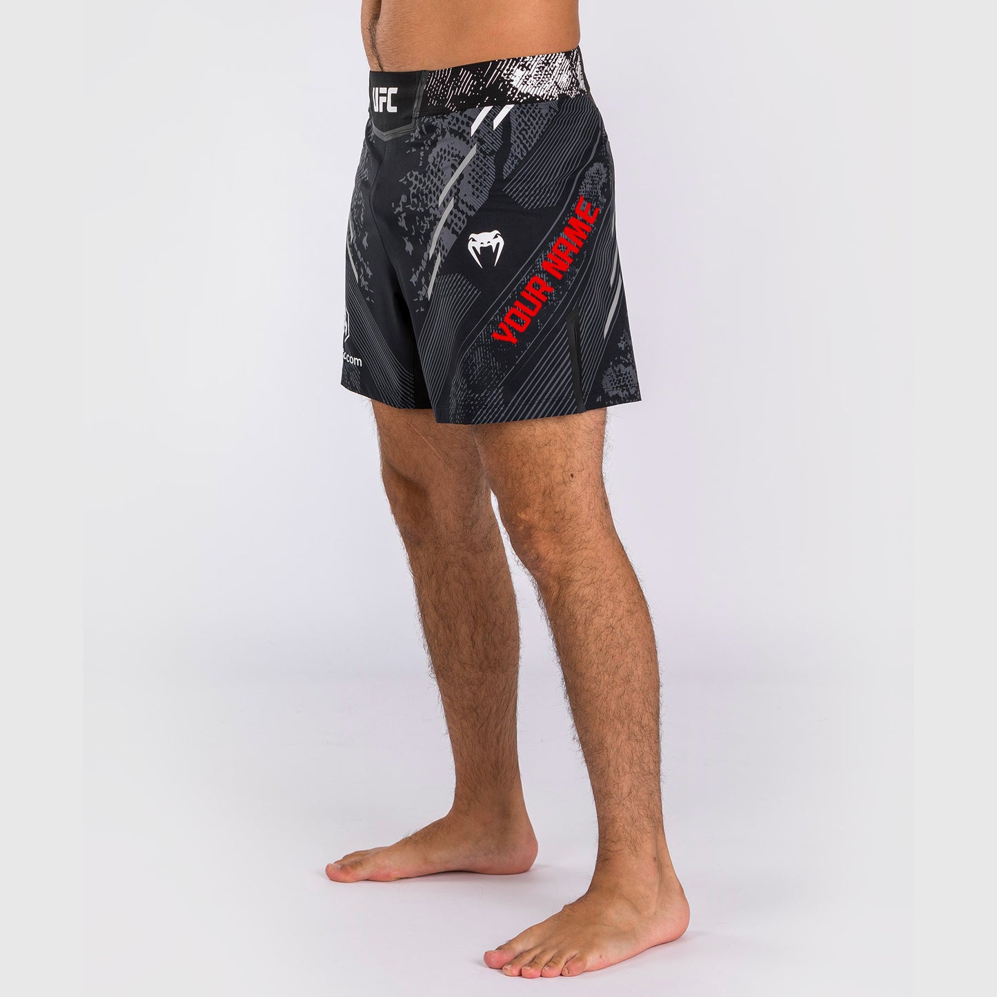 Pantaloncini da combattimento UFC Adrenaline by Venum personalizzati Authentic Fight Night Uomo - Short Fit – Nero