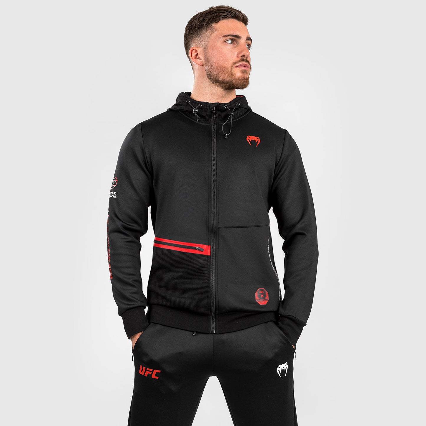 UFC Adrenaline by Venum Fight Week Felpa con cappuccio e zip da Uomo - Nero
