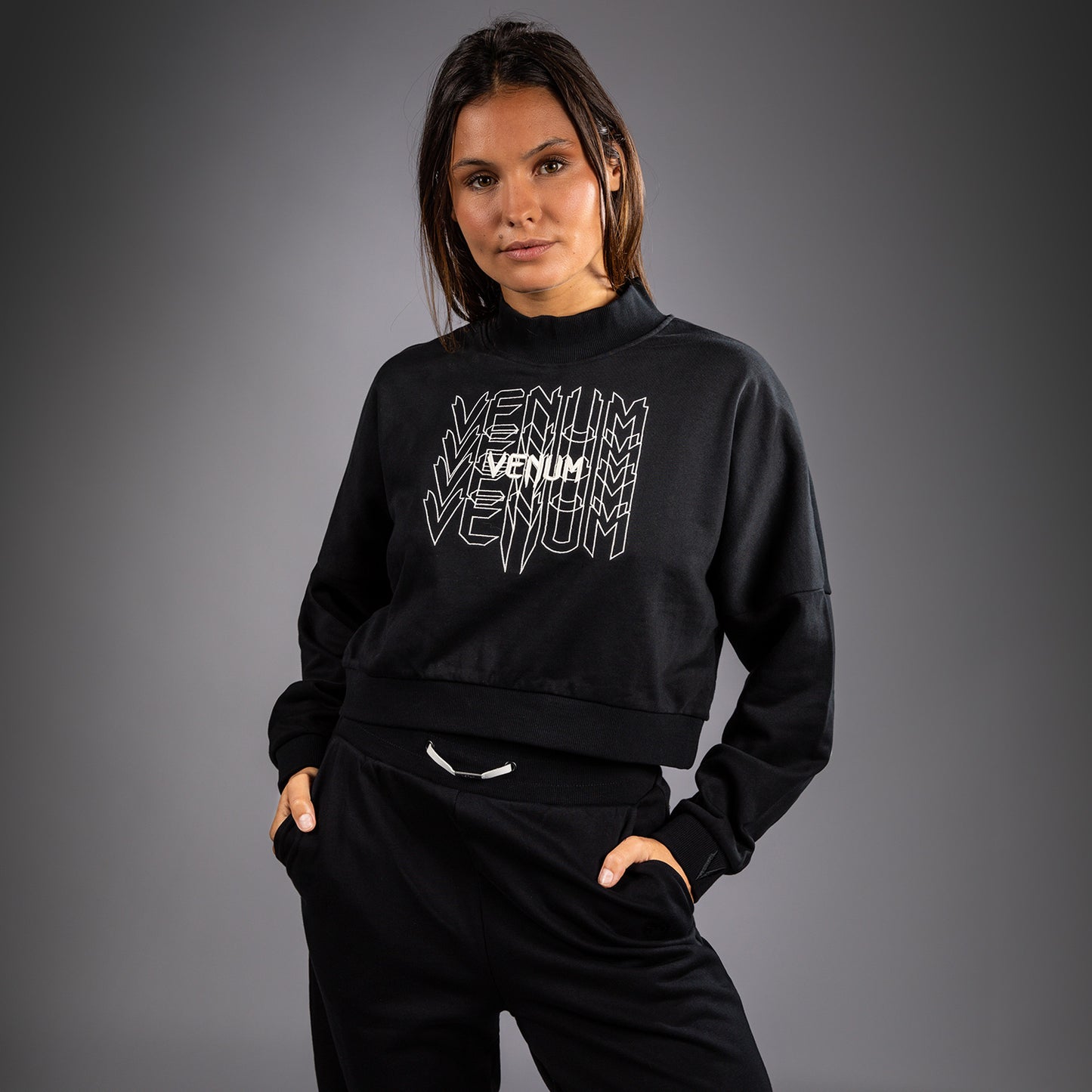 Venum Pulse Felpa Cropped da Donna - Nero/Bianco