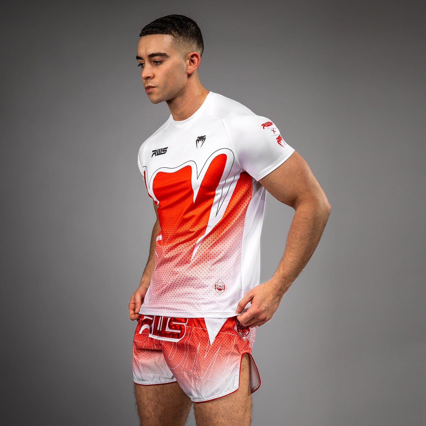 Venum x RWS 2.0 T-Shirt Dry-Tech Uomo – Bianco/Rosso