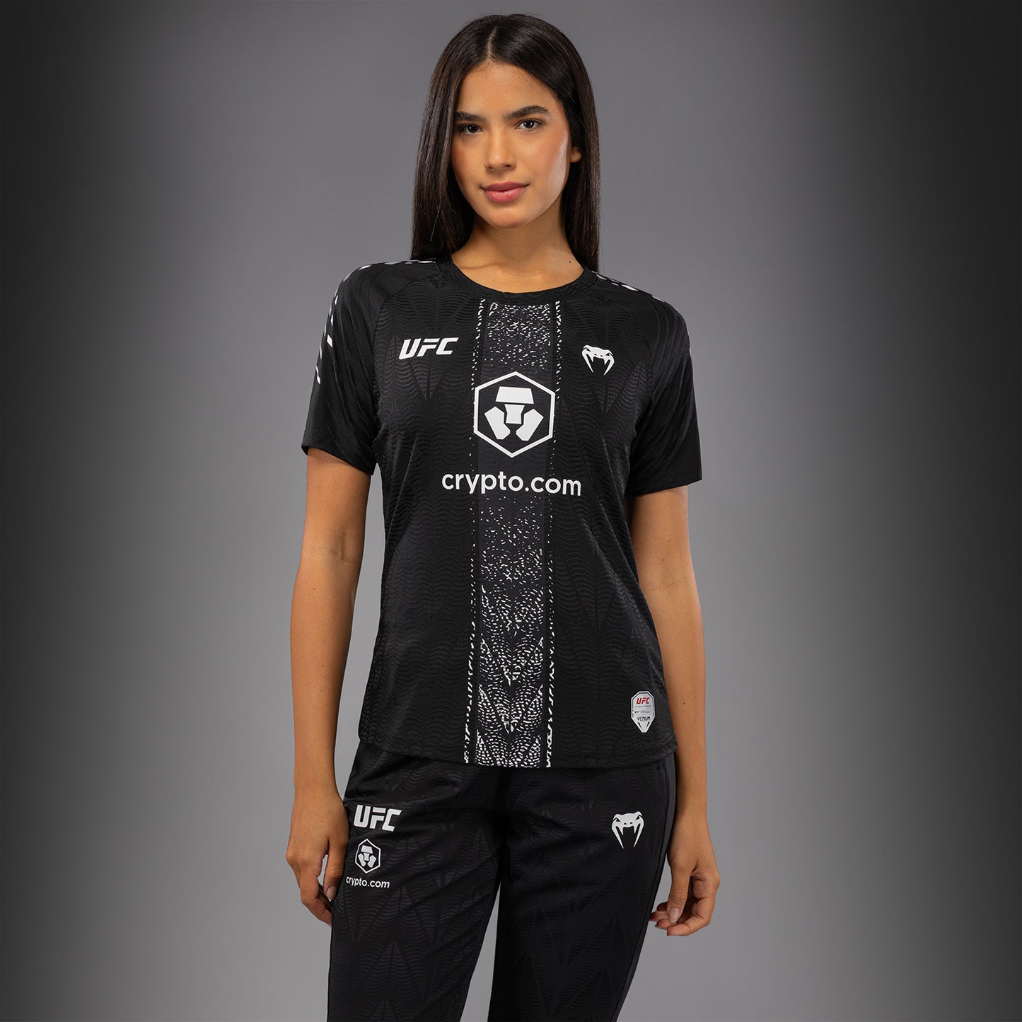 UFC Zenith by Venum Authentic Fight Night Maglia ufficiale Walkout Donna Personalizzato - Nero
