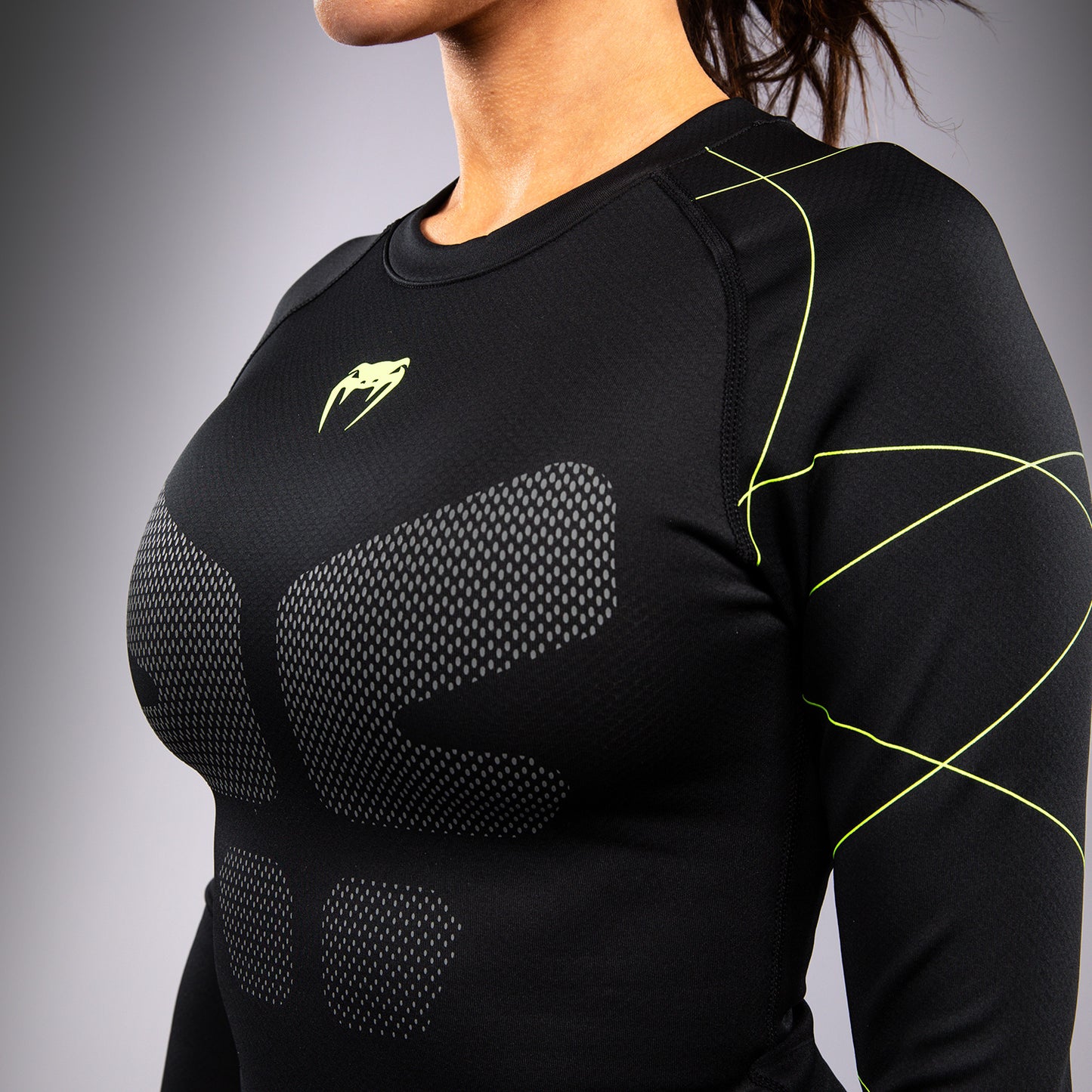 Venum Training Camp 4.0 Rashguard a maniche lunghe - Nero/Verde chiaro