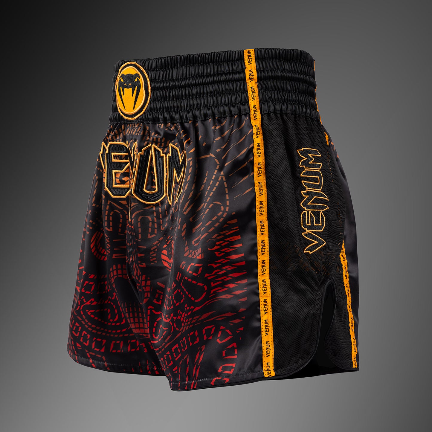 Venum Quetzal Fury Pantaloncini Muay Thaï - Nero/Rosso Fury/Arancione