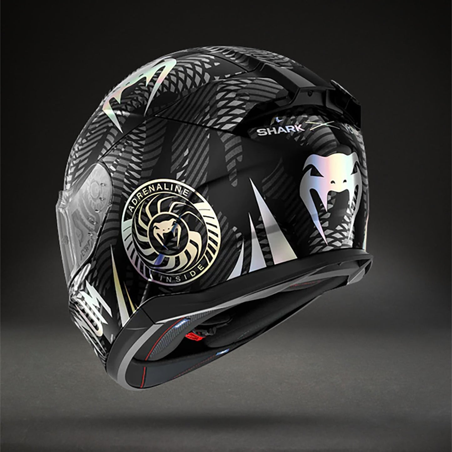 Venum x Shark D-SKWAL 3 Casco da Moto – Nero Cromo Antracite