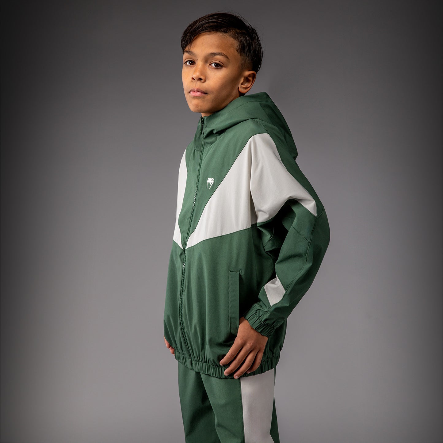 Venum Vectra Giacche da Track per Bambini – Verde Foresta/ Bianco Sporco