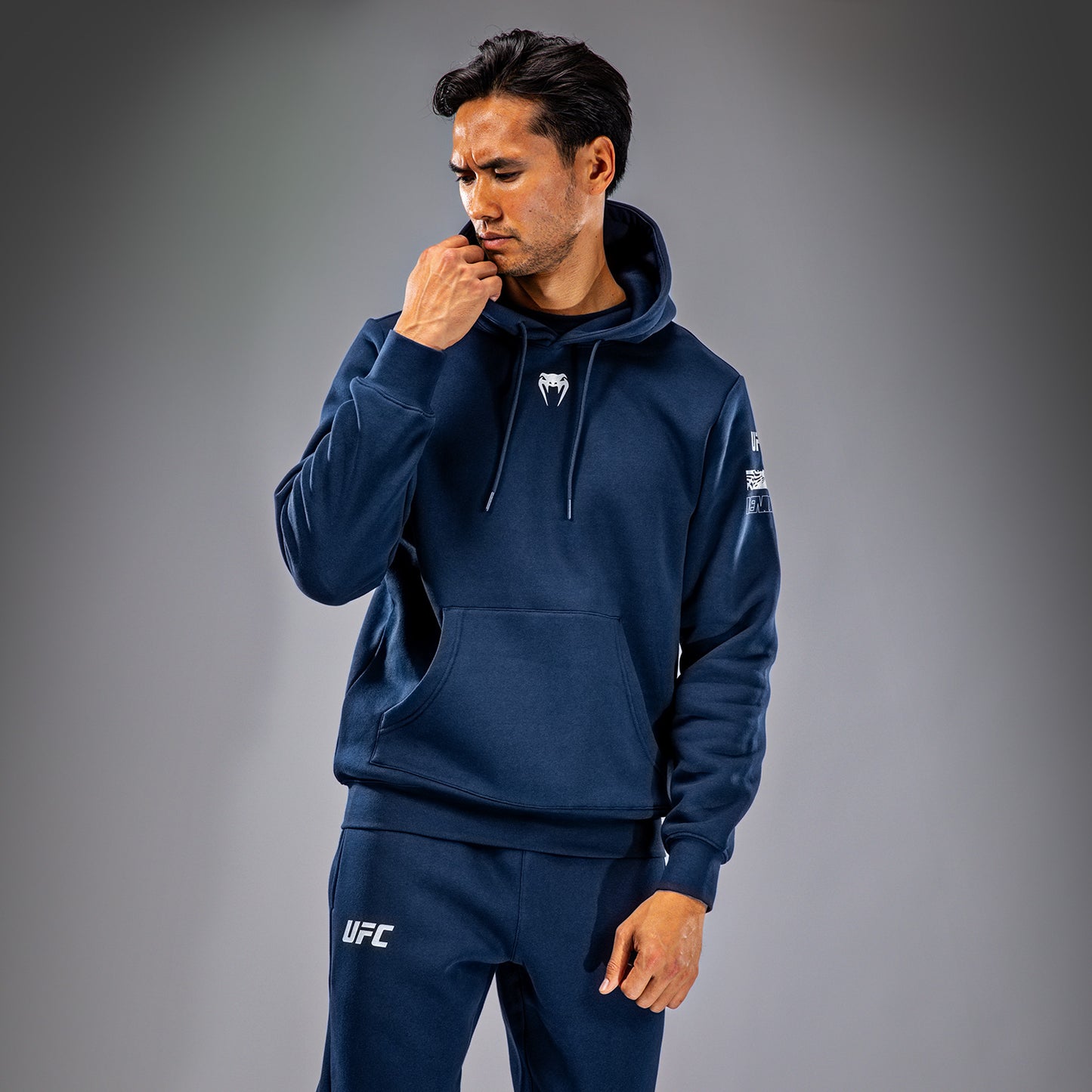 UFC Fusion by Venum Fight Week Felpa con Cappuccio per Uomo - Blu oceanico