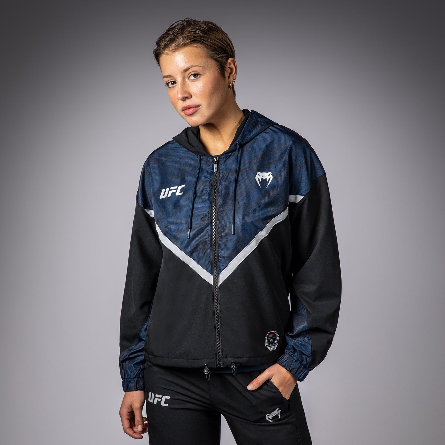 UFC Fusion by Venum Fight Week Felpa con Zip per Donna - Blu oceanico