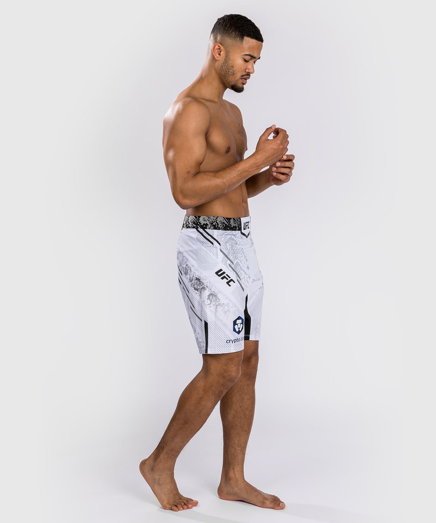 Pantaloncini da combattimento UFC Adrenaline by Venum personalizzati Authentic Fight Night - Uomo - Taglio lungo - Bianco