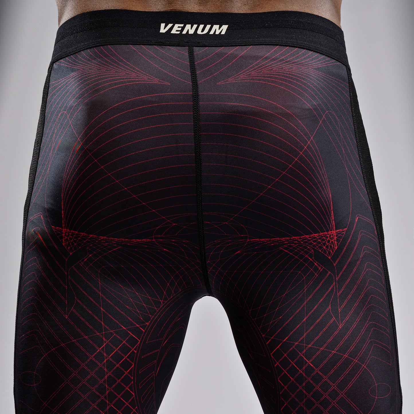 Venum G-Fit Air Pantaloni a compressione - Nero Profondo/Rosso Fuoco