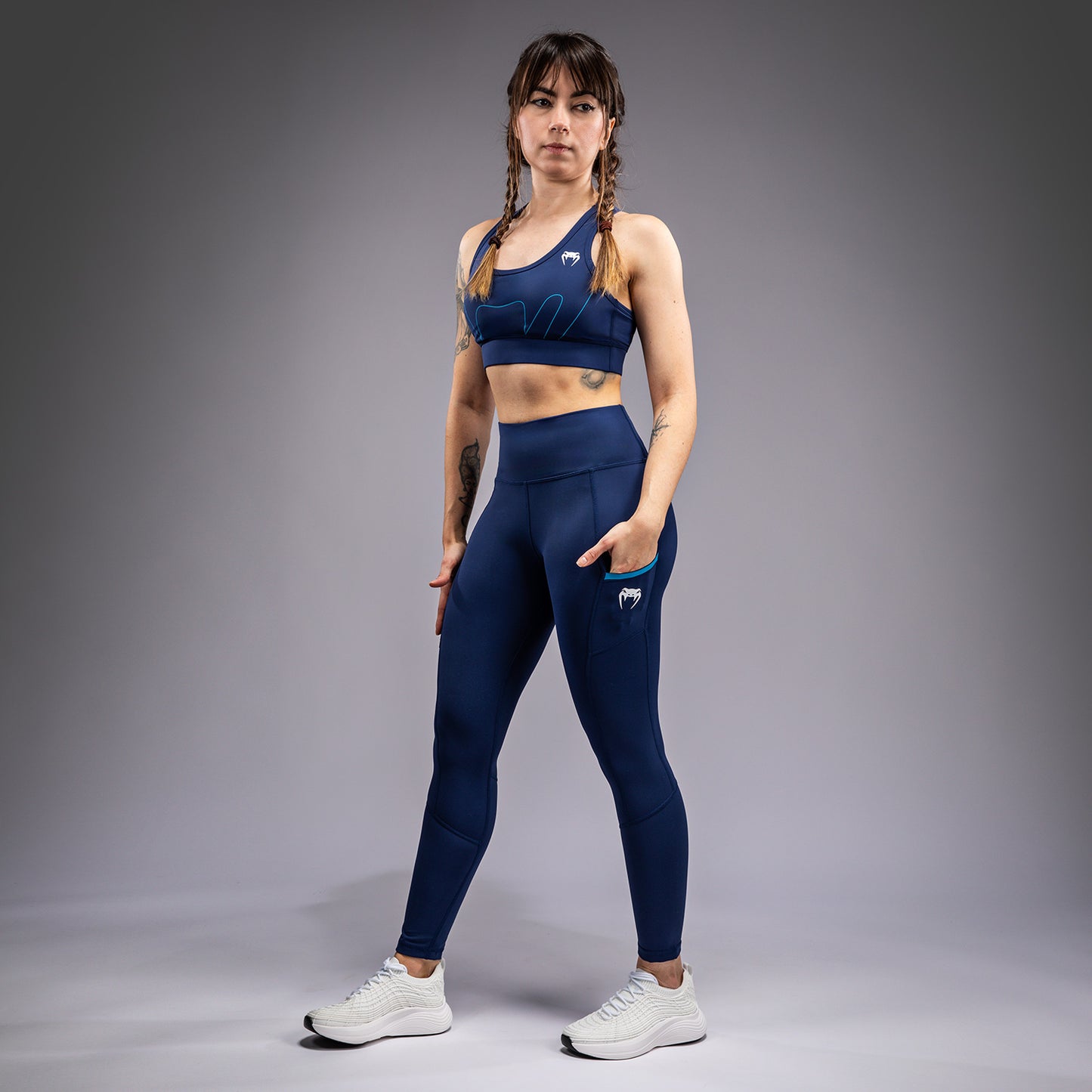 Venum x Top Rank Original Leggings 7/8 da Donna - Blu Navy