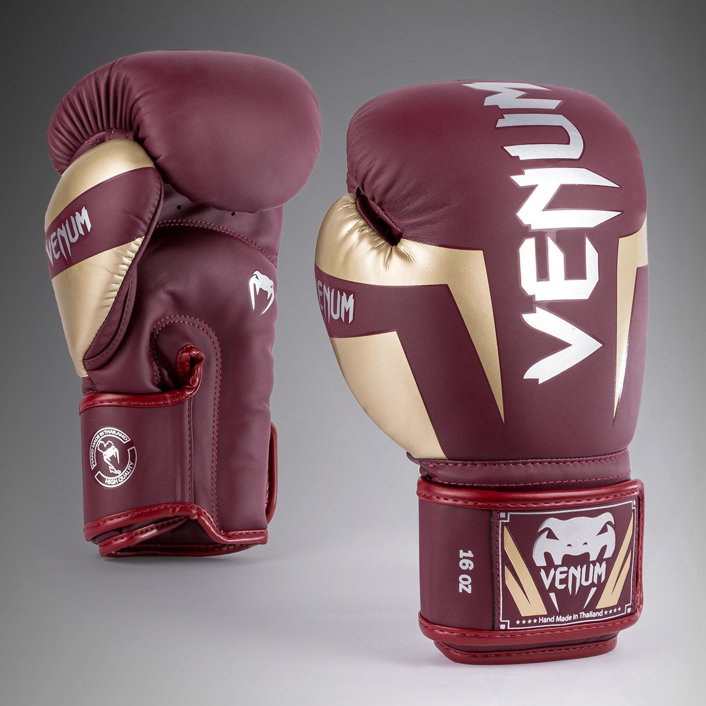 Venum Elite Guantoni da Boxe - Borgogna/Oro