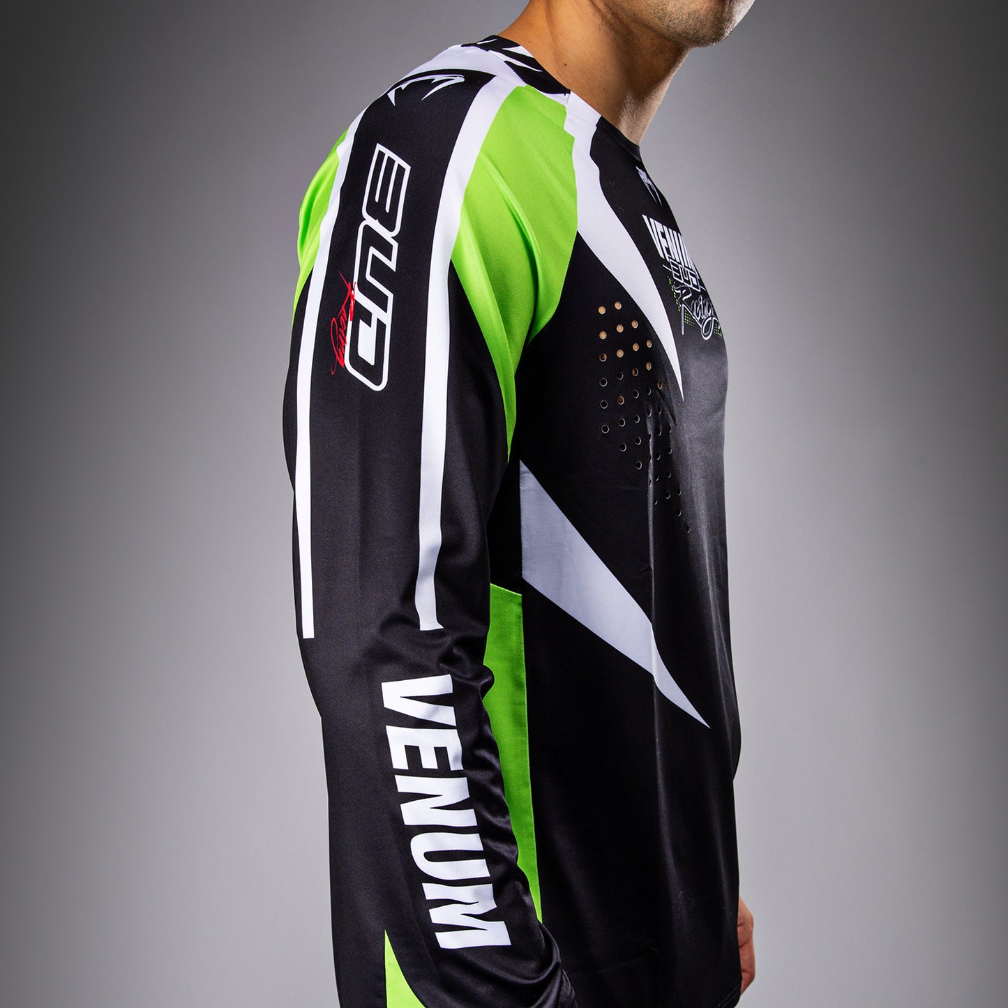 Venum x Bud Racing Maglietta Dry-Tech Uomo - Nero/Bianco/Verde lime