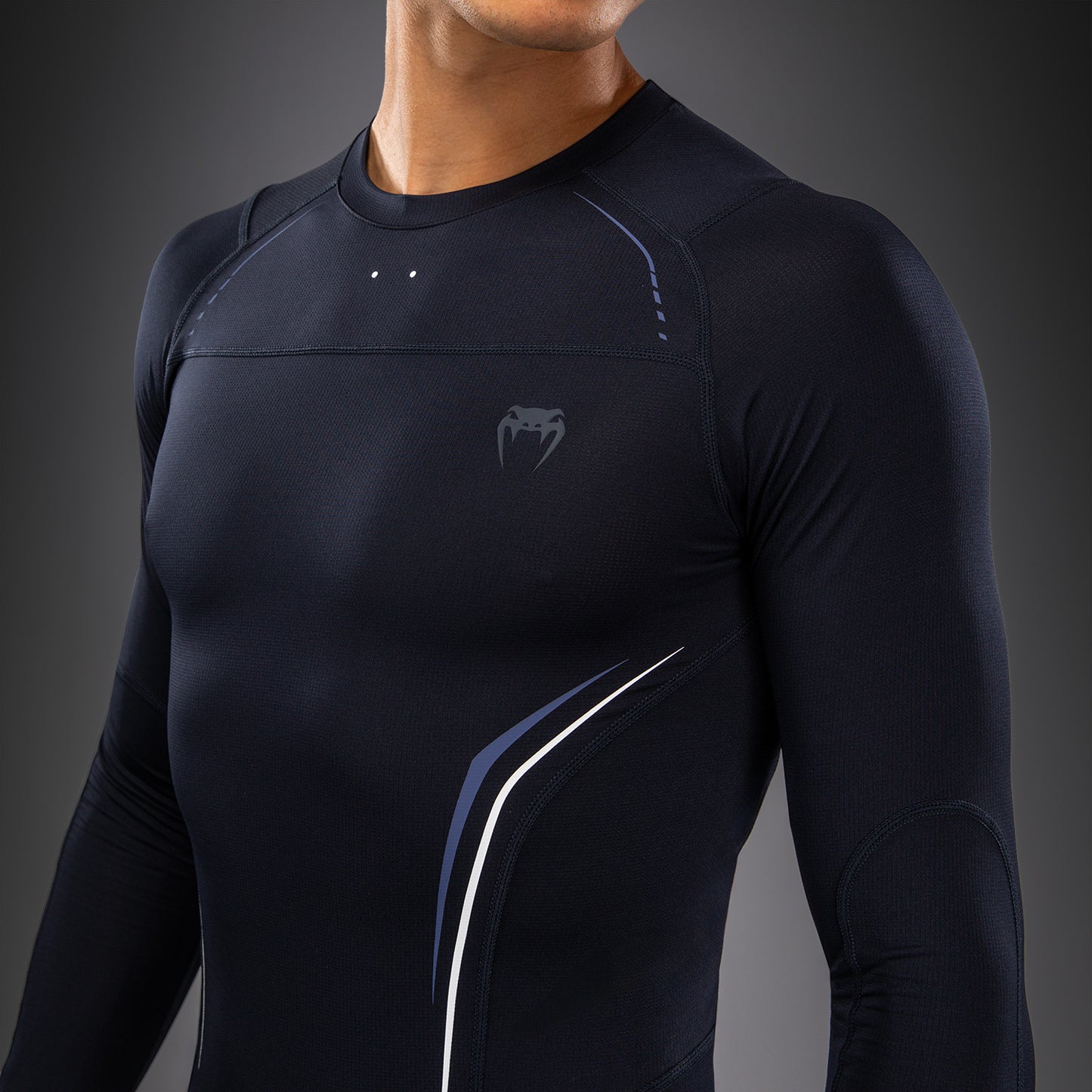 Venum G-Core Rashguard a Maniche Lunghe - Blu Navy/Bianco