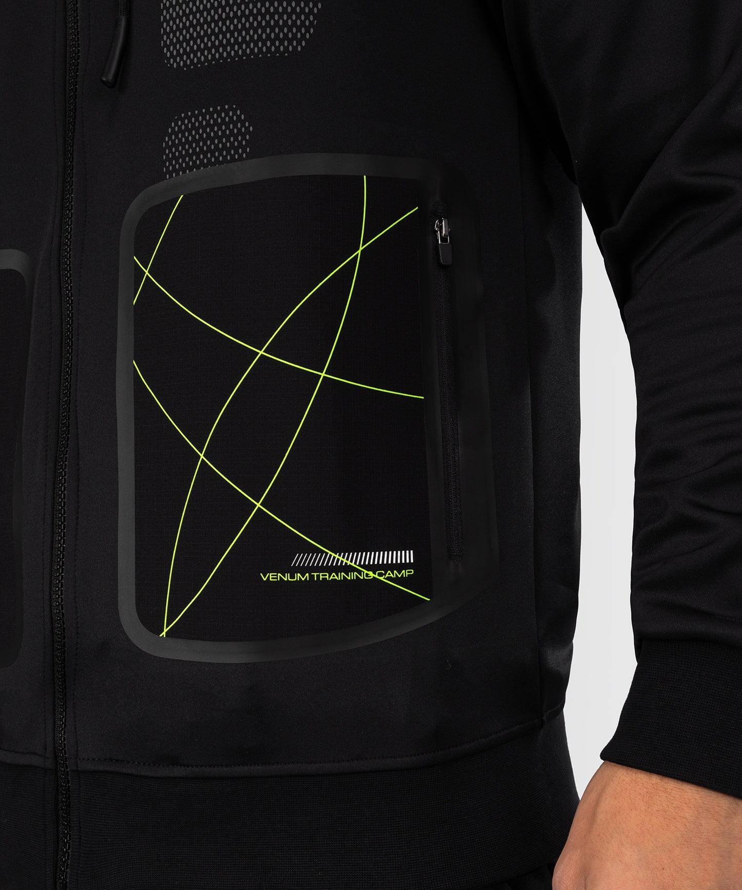 Venum Training Camp 4.0 Felpa con cappuccio con zip intera - Nero/Neo Green