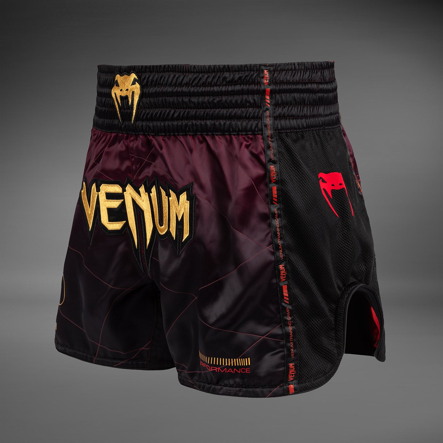 Venum Tactical XT  Pantaloncini da Muay Thai - Nero/Bordolese/Oro