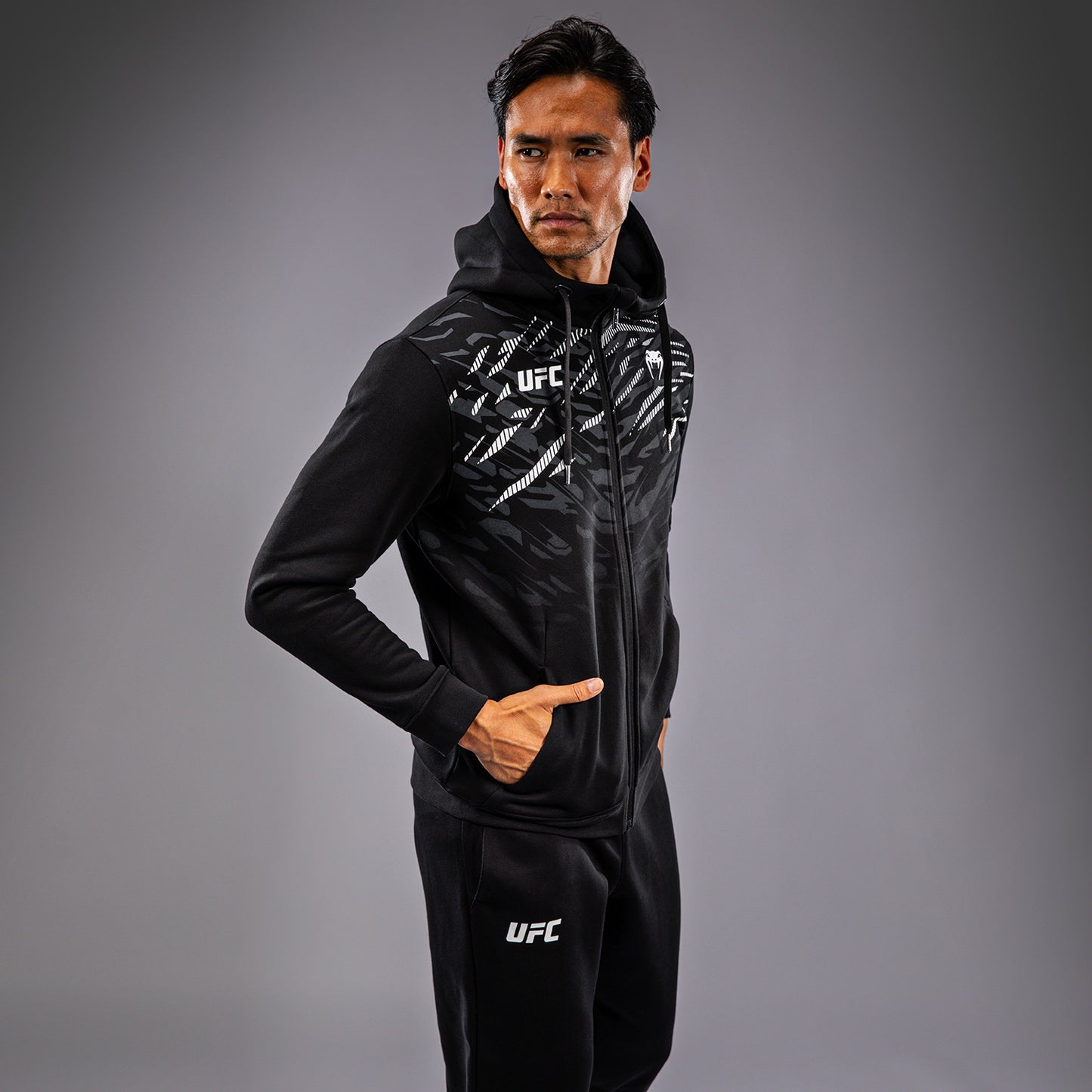 UFC Fusion by Venum Replica Felpa con Zip per Uomo - Nero