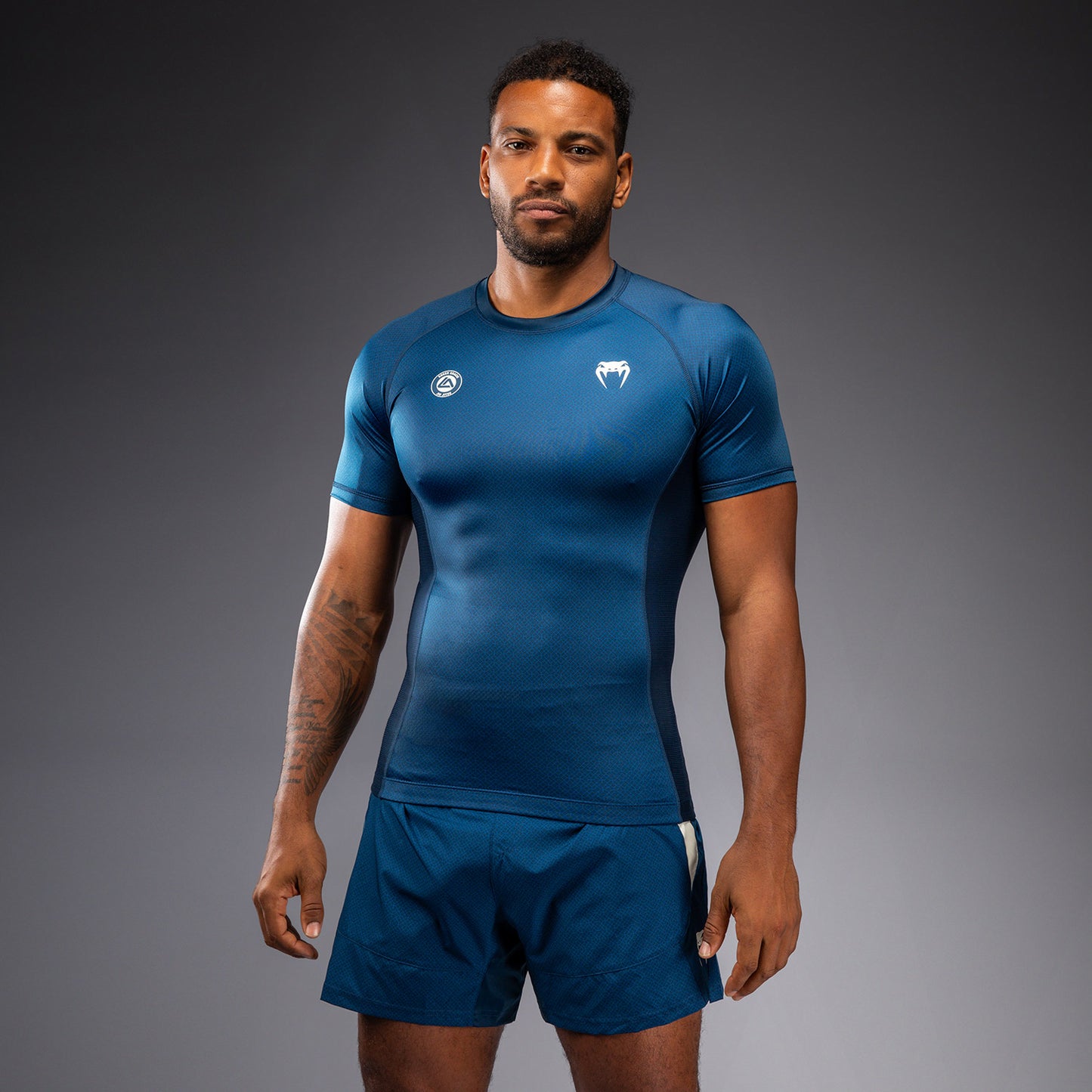 Venum x Roger Gracie Academy Rashguard a Maniche Corte - Blu