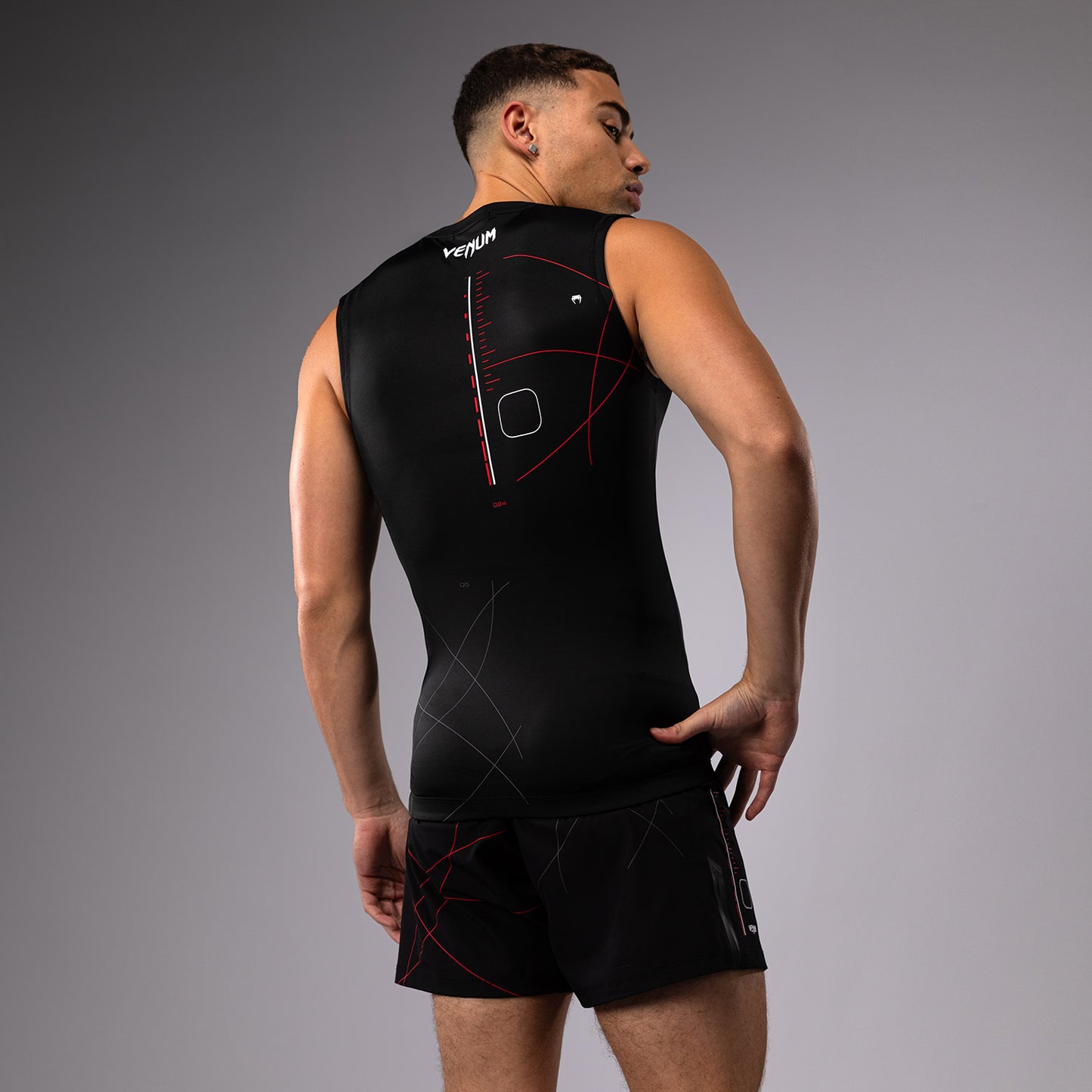Venum Tactical XT Rashguard senza maniche - Nero/Rosso Fuoco