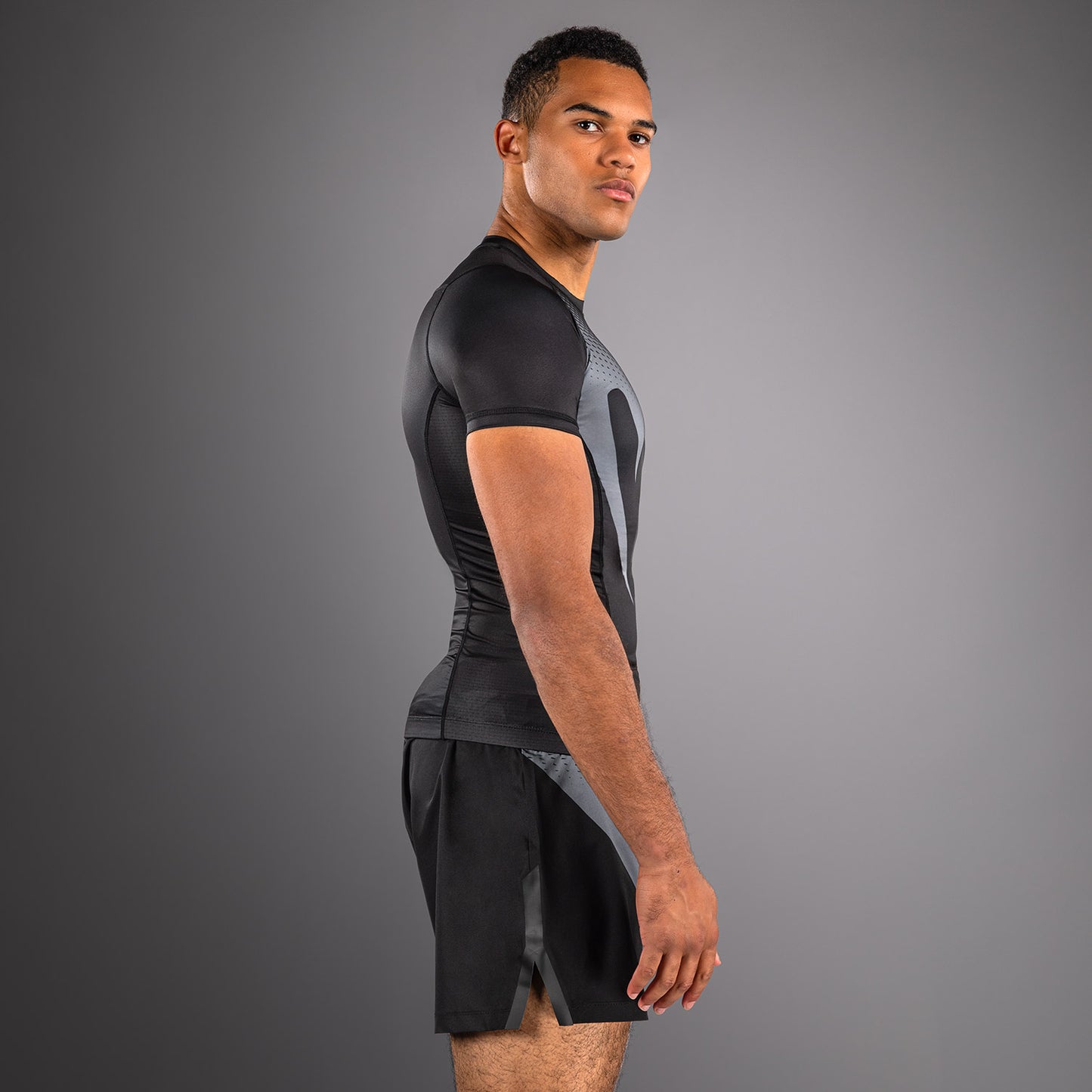 Venum No Gi Rashguards - Nero/Grigio Argento