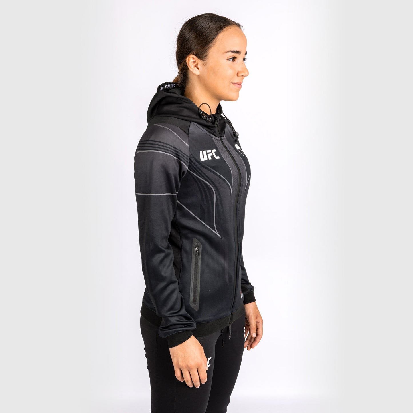 Felpa con cappuccio UFC Venum personalizzata Authentic Fight Night 2.0 Donna - Nero