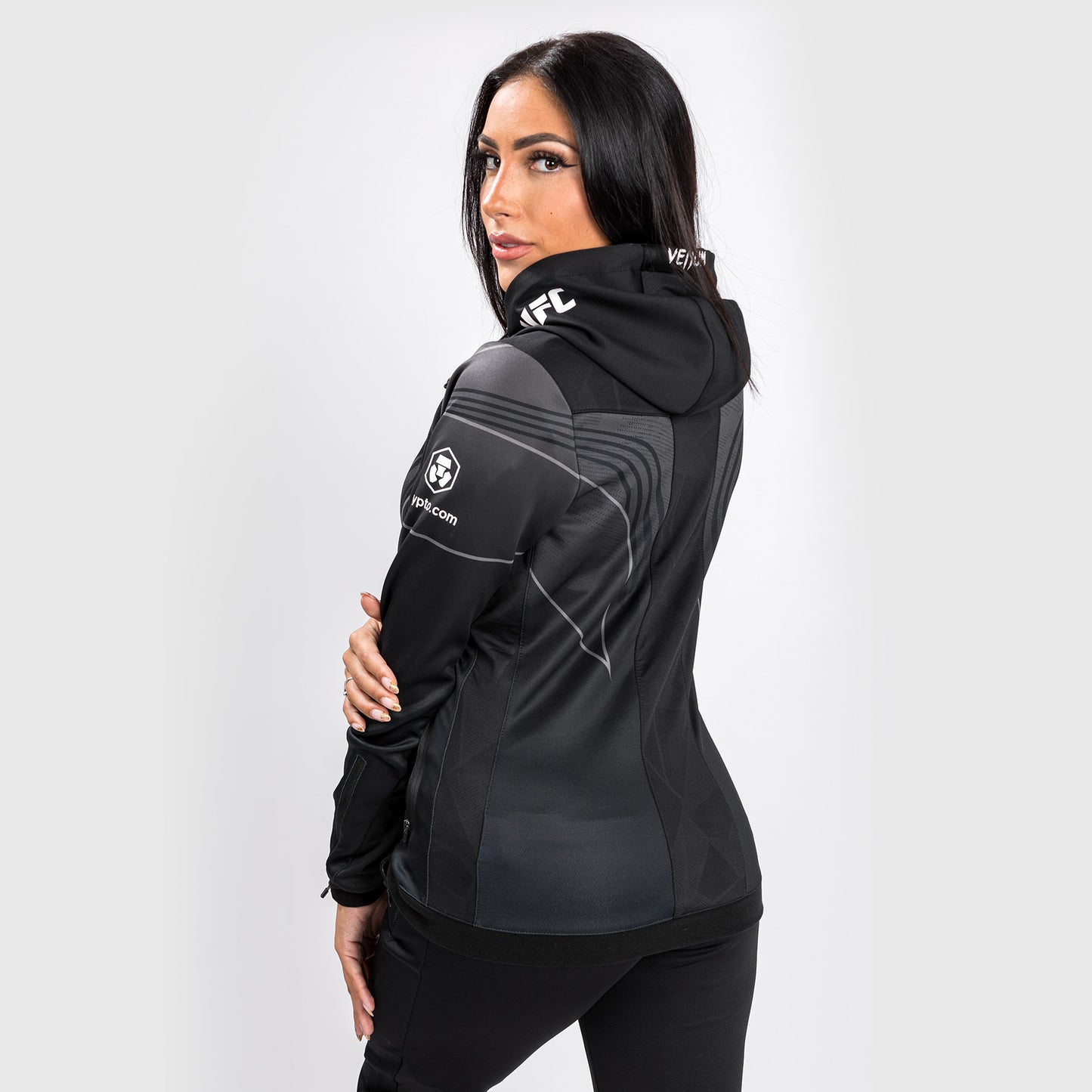 Felpa con cappuccio UFC Venum Authentic Fight Night 2.0 Donna - Nero