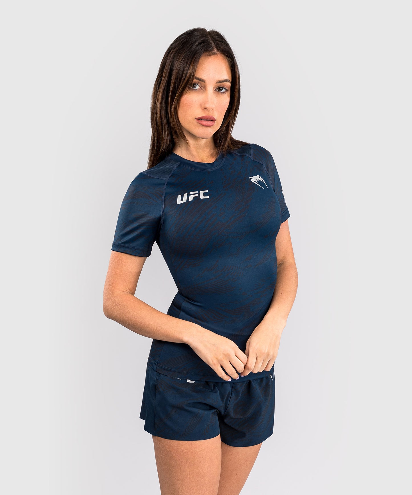 UFC Fusion by Venum Fight Week Rashguard a Manica Corta Performance per Donna - Blu oceanico