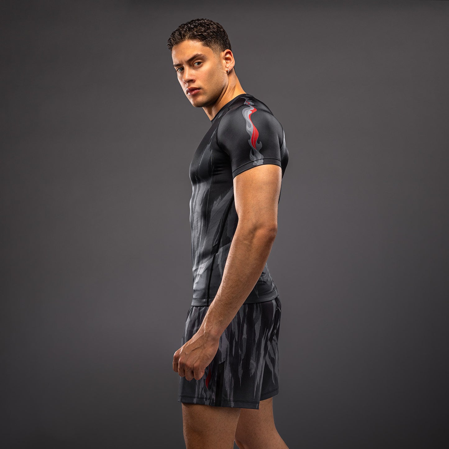 Venum Demon Rashguard a Maniche Corte - Nero/Grigio