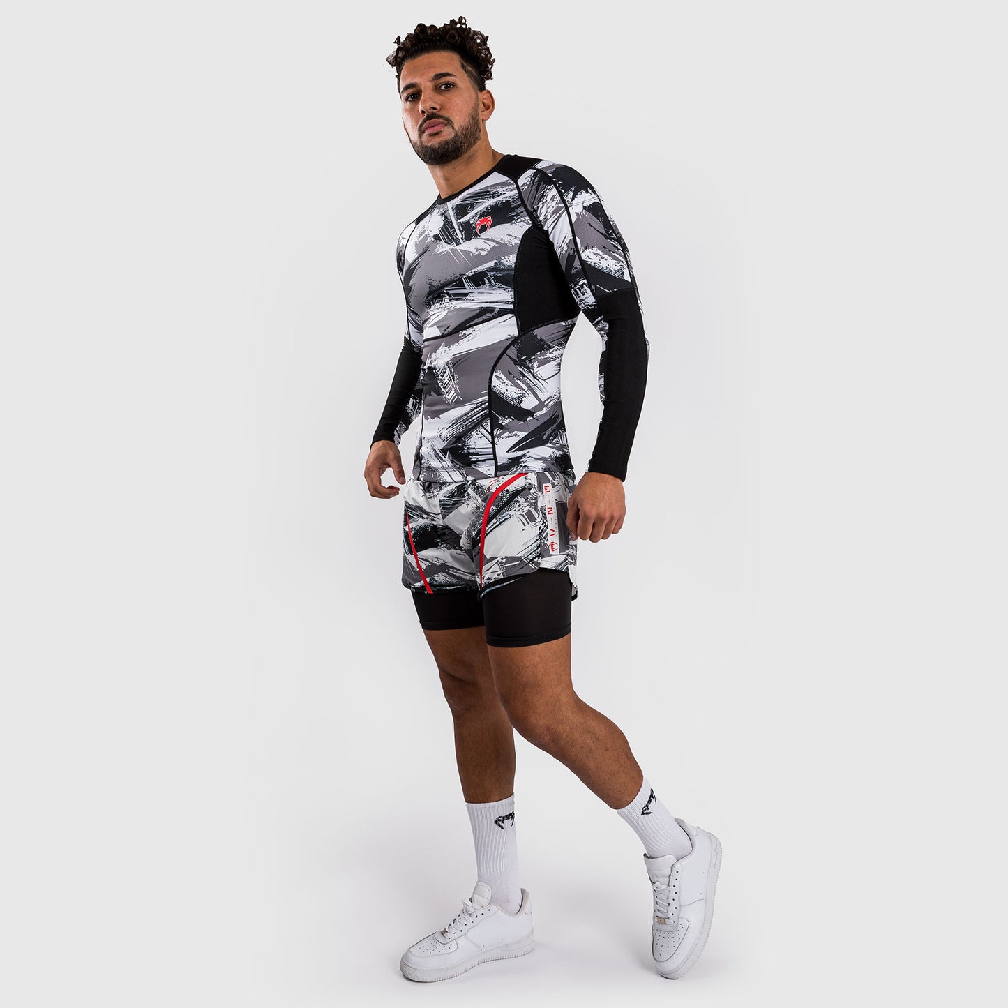 Venum Electron 3.0 Rashguard a manica lunga - Grigio/Rosso
