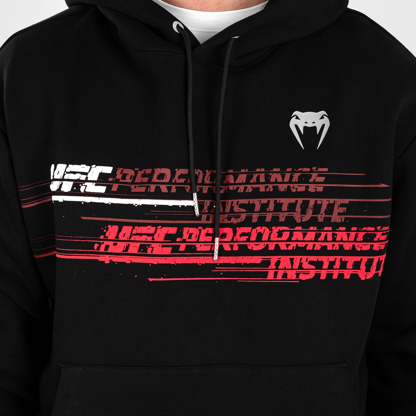UFC Venum Performance Institute 2.0 Felpa con Cappuccio da Uomo - Nero/Rosso