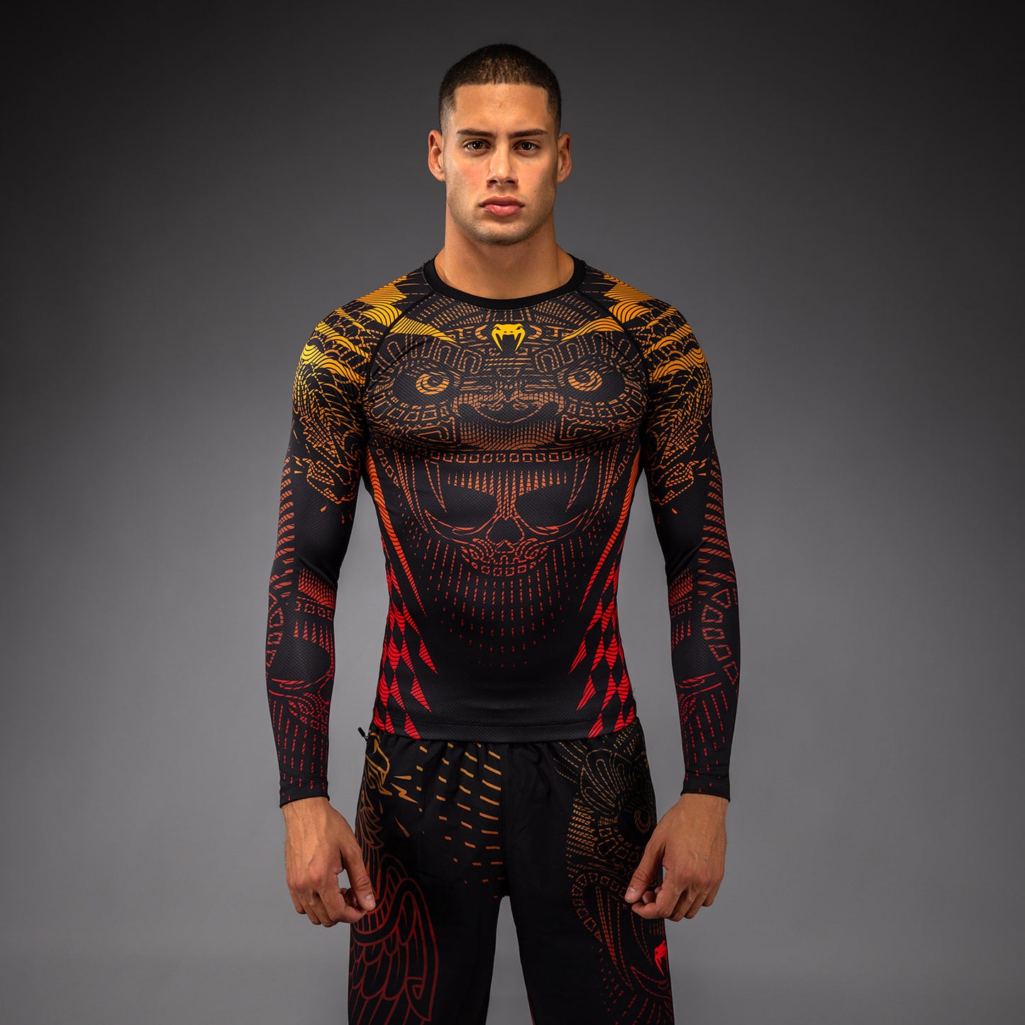 Venum Quetzal Fury Rashguard a Maniche Lunghe - Nero/Rosso Fury/Arancione