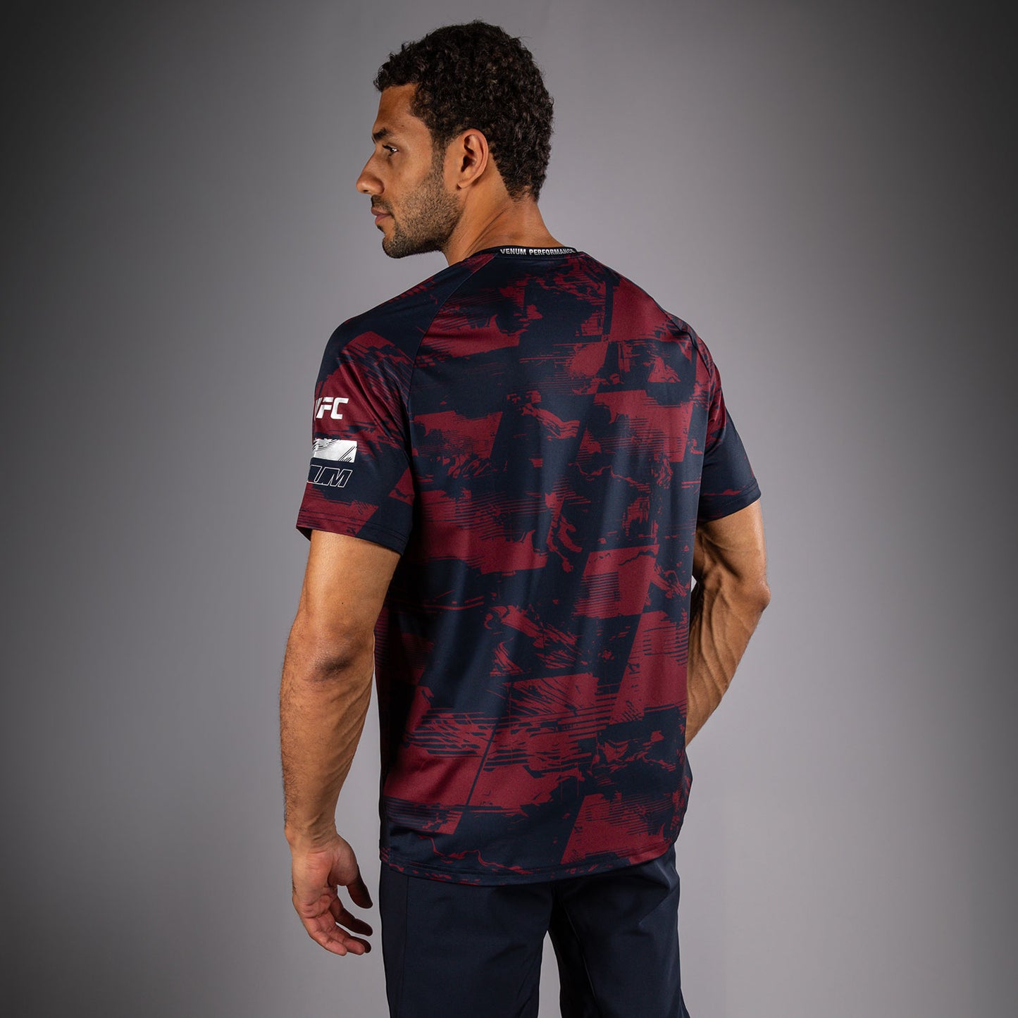 UFC Zenith by Venum Authentic Fight Week T-shirt maniche corte Performance Uomo - Blu navy/Bordeaux/Argento