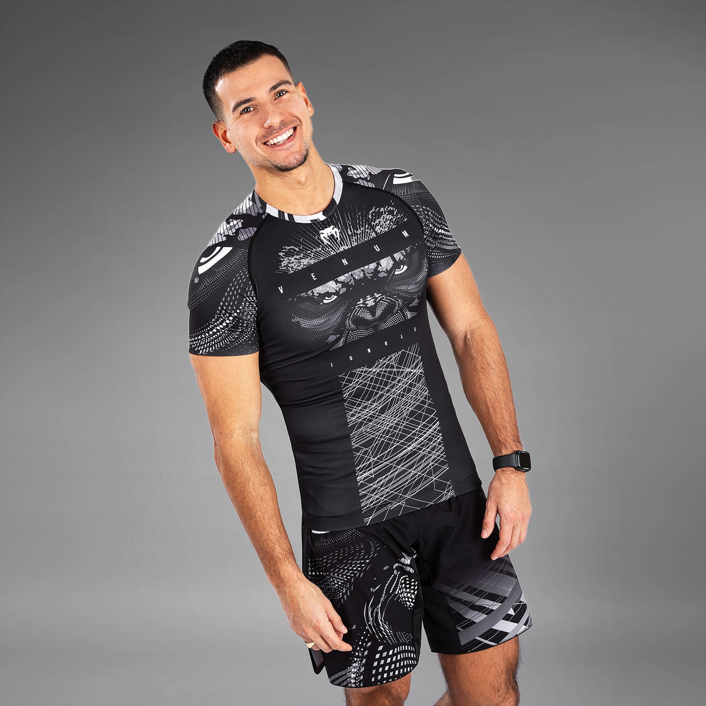 Venum Gorilla Jungle Rashguard a maniche corte - Nero/Bianco