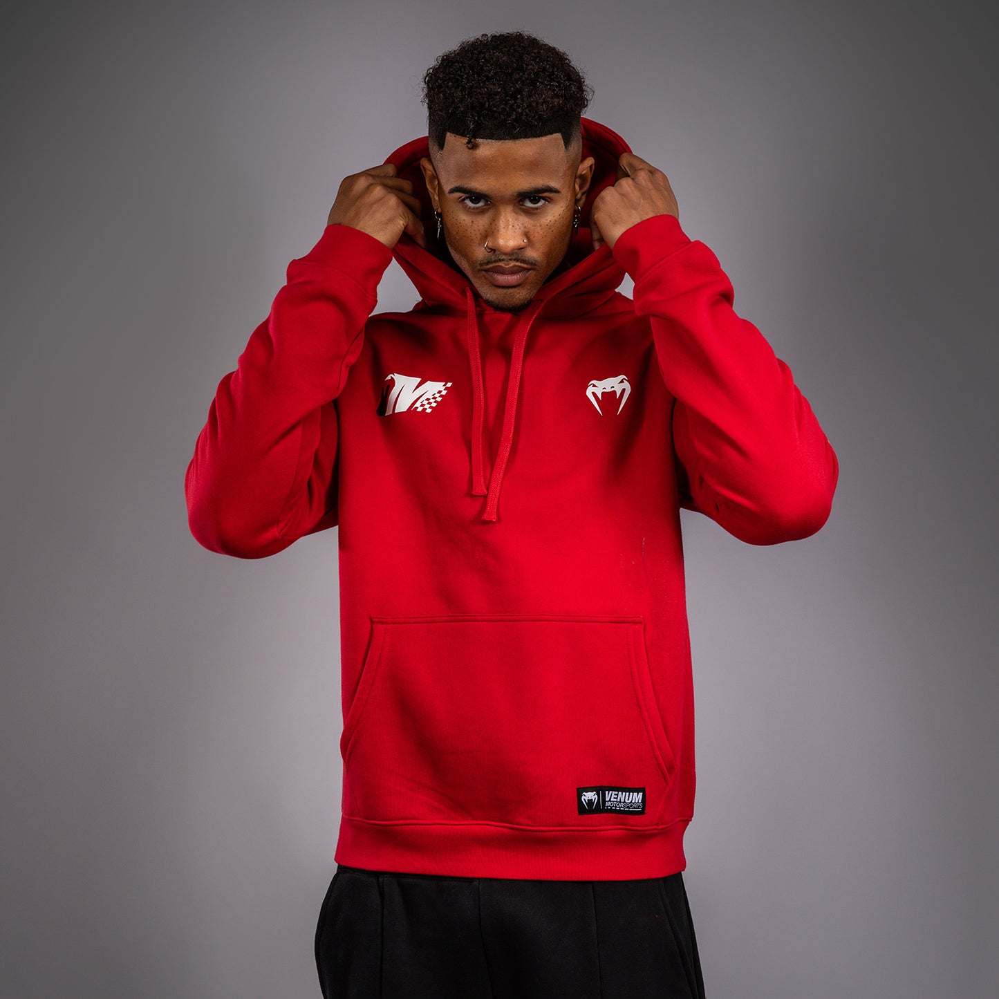 Venum Motorsport Felpa con Cappuccio - Rosso Racer