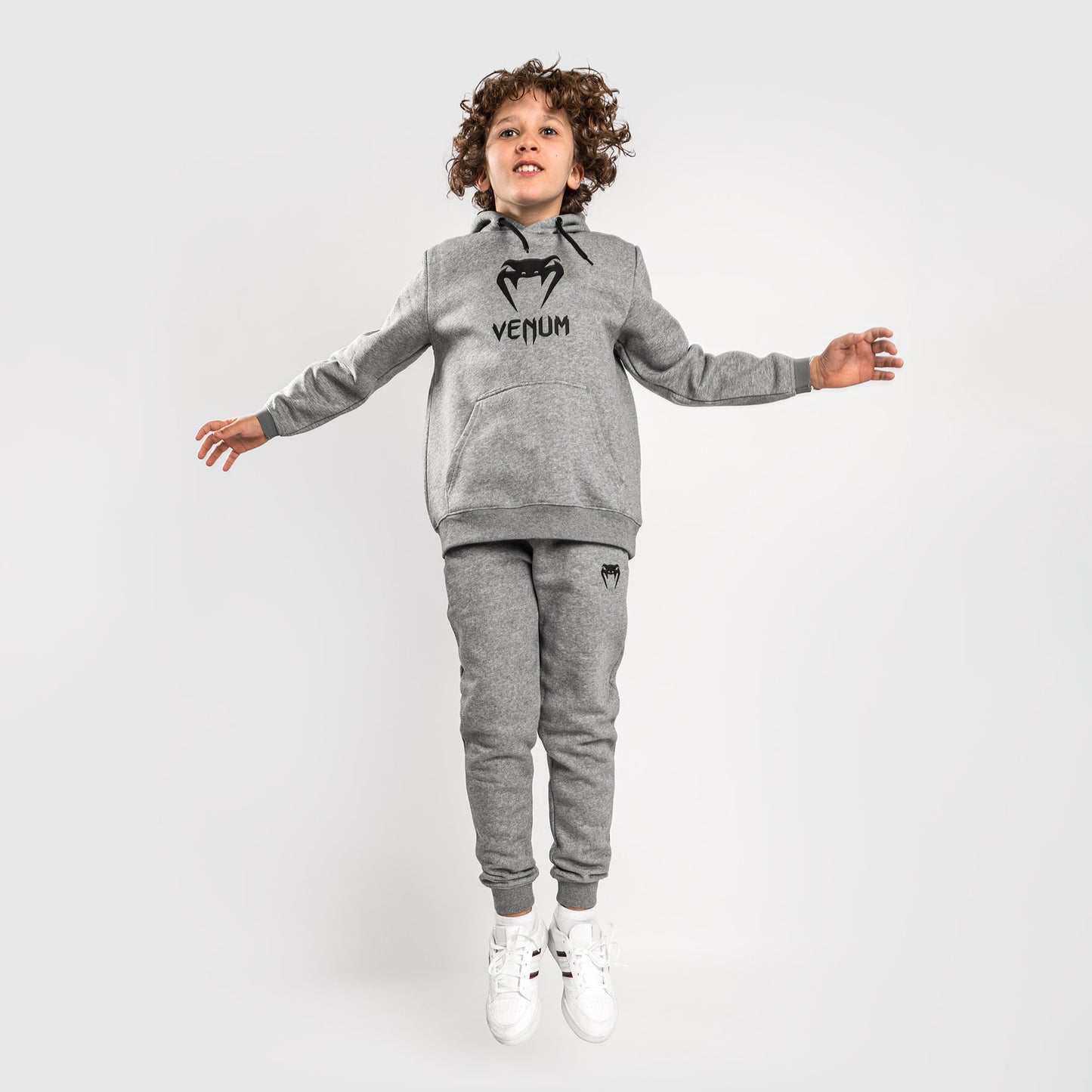 Felpa con cappuccio Venum Classic Logo - Per bambini - Grigio Mélange Chiaro