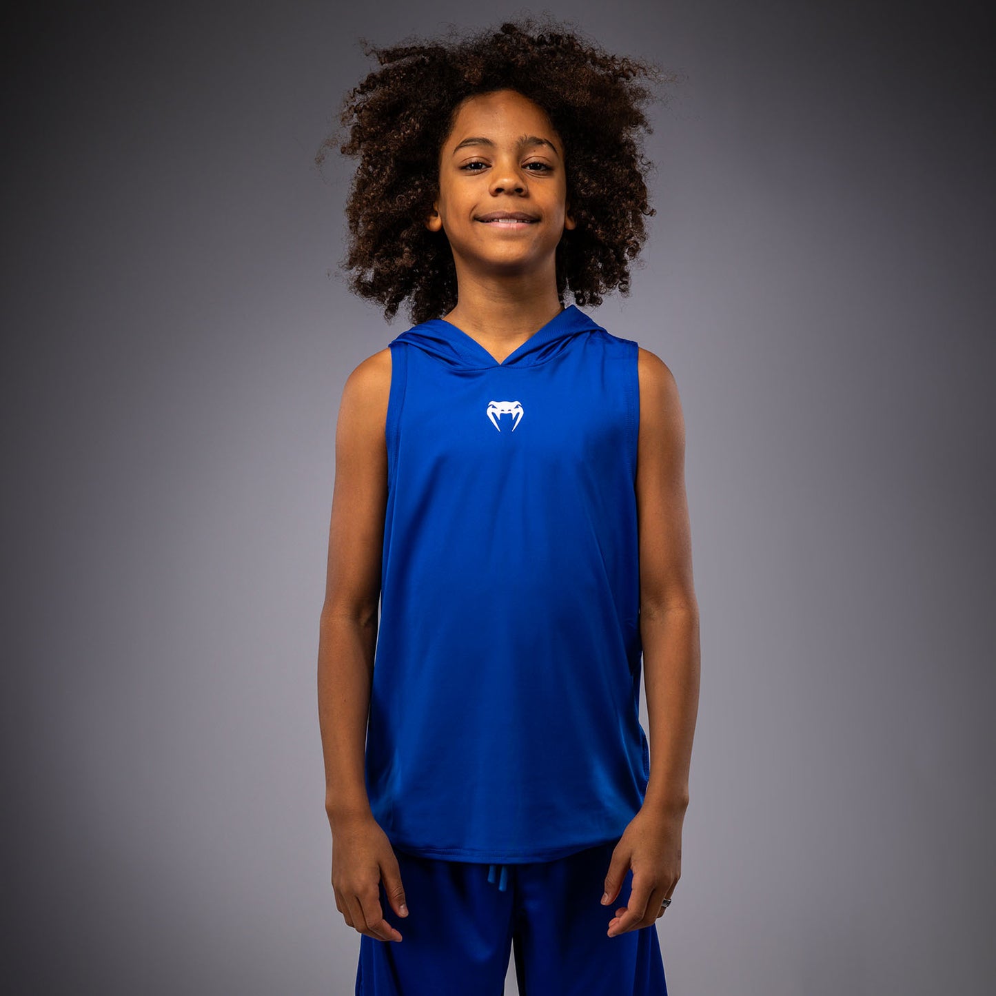 Venum Elite Felpa con Cappuccio Senza Maniche Dry-Tech per Bambini - Blu Reale