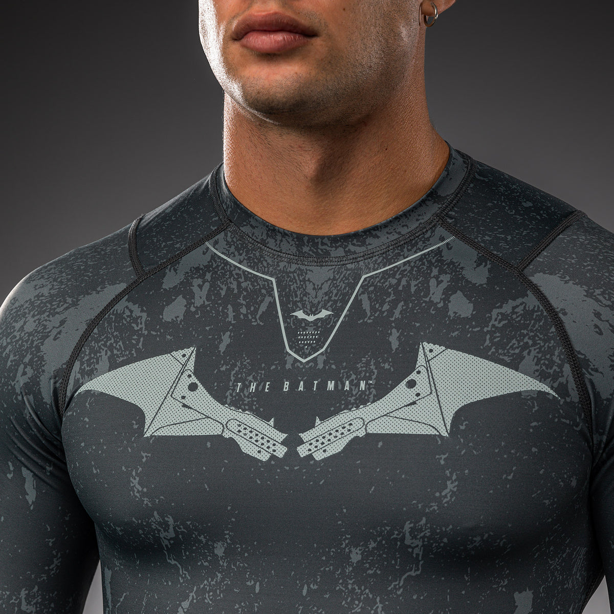 Venum x Batman Rashguard a maniche lunghe - Nero/Grigio/Rosso