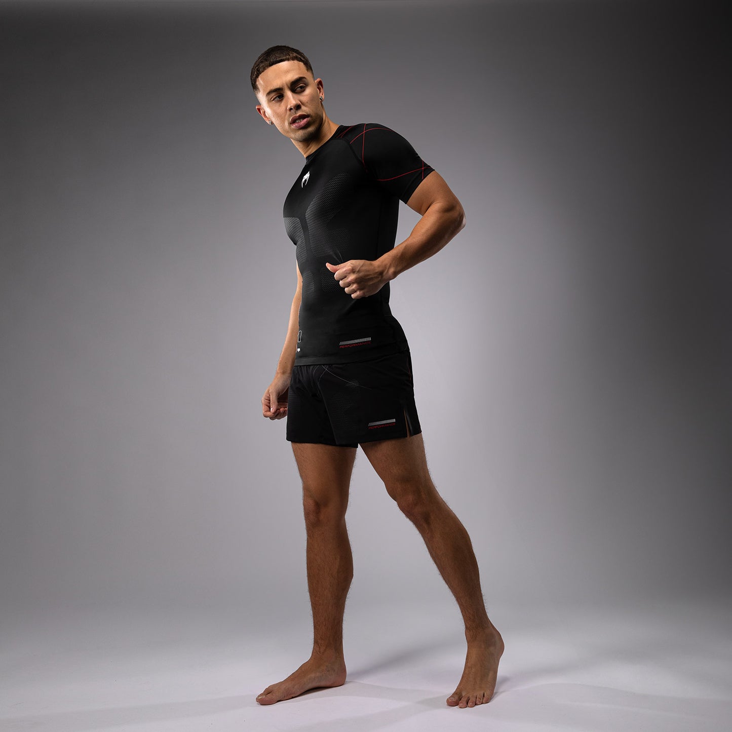 Venum Tactical XT Rashguard a maniche corte - Nero/Rosso fuoco