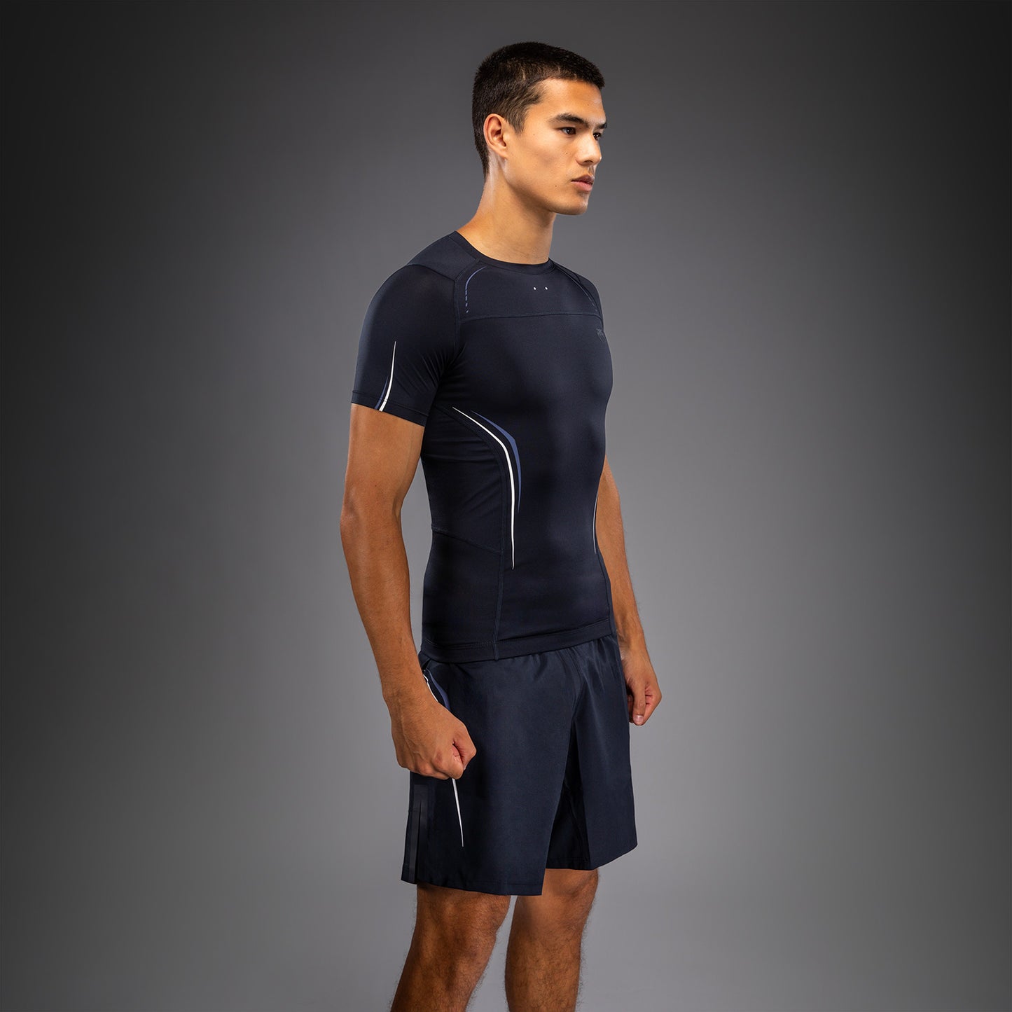 Venum G-Core Rashguard a Maniche Corte - Blu Navy/Bianco