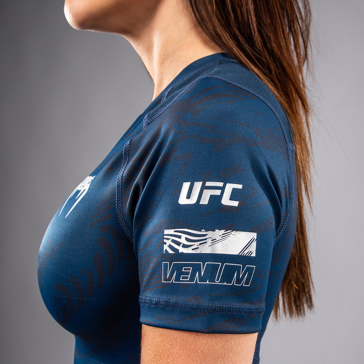 UFC Fusion by Venum Fight Week Rashguard a Manica Corta Performance per Donna - Blu oceanico