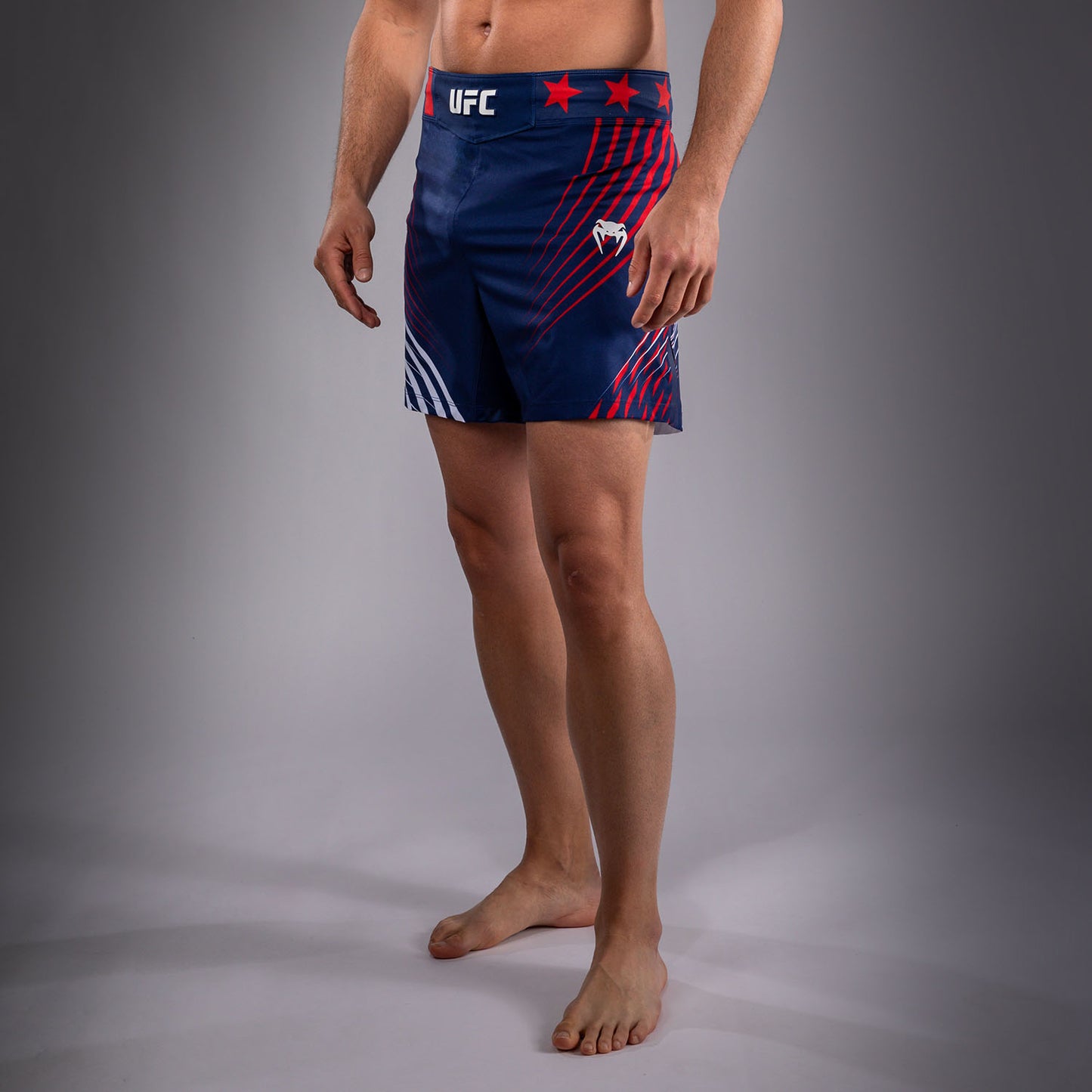 Official UFC Freedom 250 by Venum Personalizzato Authentic Fight Night Pantaloncini da combattimento taglio corto da uomo - Blu