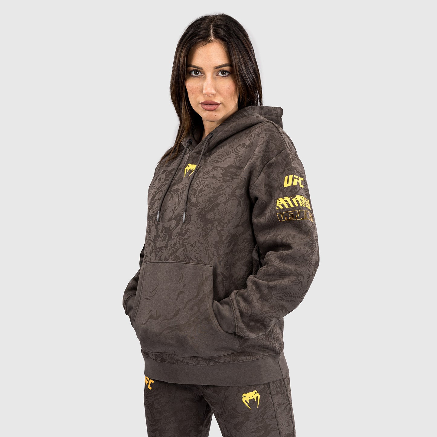 UFC Fusion by Venum Fight Week Felpa con Cappuccio per Donna - Marrone terra