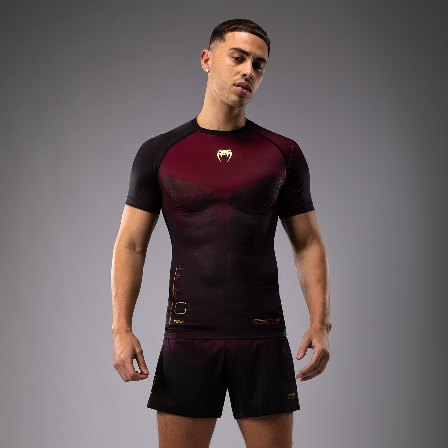 Venum Tactical XT Rashguard a maniche corte - Nero/Bordeaux/Oro